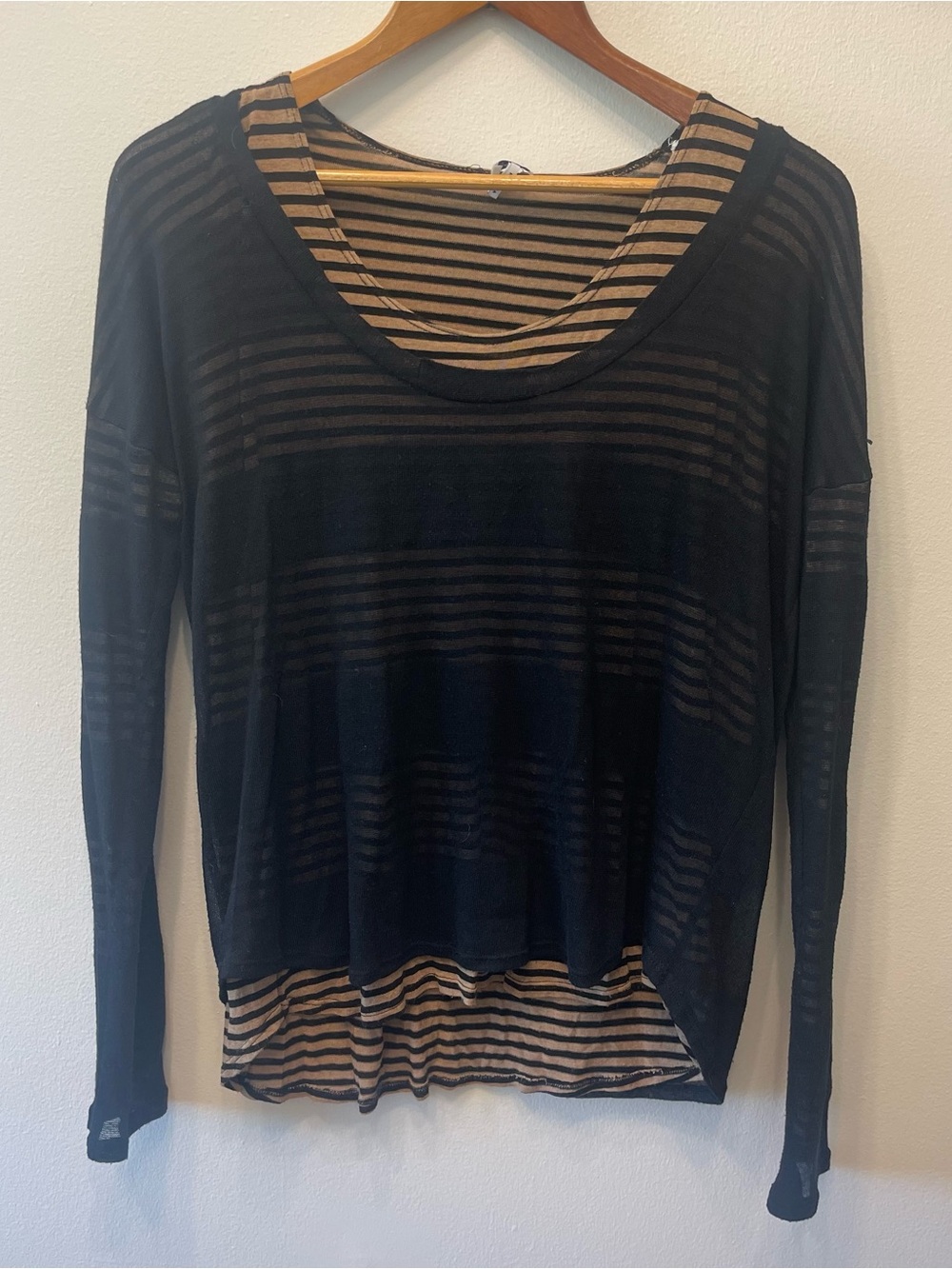 2010s Twee Splendid Faux Layered Striped Top L